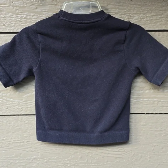 Everlane the seamless tee black crop ribbed stretch tee XS/S - Picture 10 of 11